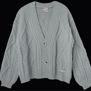 Taylor Swift Soft Gray Cable Knit Cardigan The Tortured Poets Department XS/S